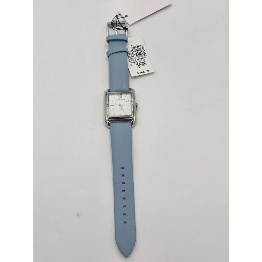 MICHAEL KORS PETITE MKO1061 BLUE DIAL BLUE LEATHER STRAP 27MM WOMENS WATCH
